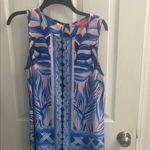 Lilly Pulitzer Blue and Pink Sleeveless Blouse